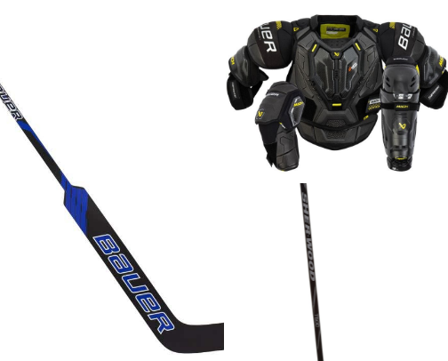 Hockey equipment cover photo collage