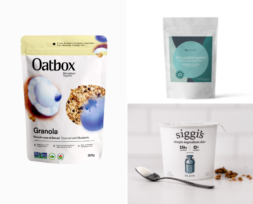 healthy breakfast products & recipes☕️ cover photo collage