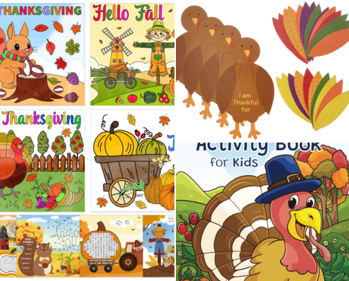 Thanksgiving Kids Table Fun for Boy Moms cover photo collage