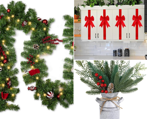 Christmas Kitchen Decor: How to Style the Space Above Your Cabinets (Easy & High-End) cover photo collage