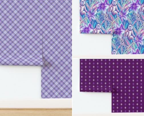 My Spoonflower Wallpaper Options cover photo collage