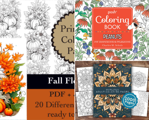 Coloring for Creative Calm cover photo collage