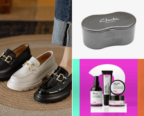 Ladies loafers,sneakers & gents booths. Plus cleaning supplies to Maintain your shoes. cover photo collage