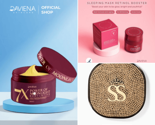 Macam-macam skincare dan makeup cover photo collage