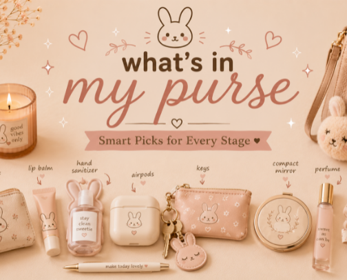 What’s in my purse cover photo collage
