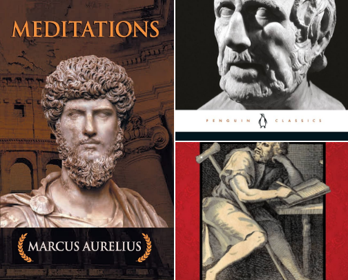 The Stoic Sanctuary: Timeless Wisdom for a Modern World cover photo collage