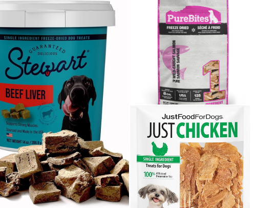 Single ingredient dog treats cover photo collage
