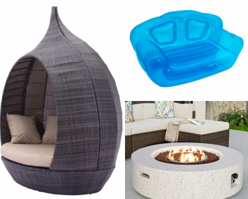 Dekoracion and firniture for gardens cover photo collage