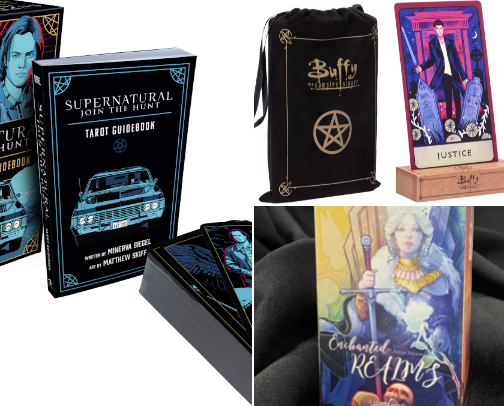 Tarot decks based on books, tv, and movies cover photo collage