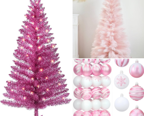 Essential Pink Christmas Decorations for the Girlies cover photo collage