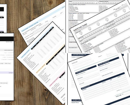 Printable Health Trackers cover photo collage