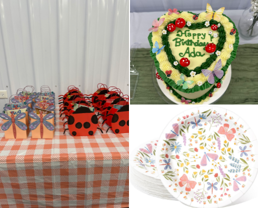 One cute bug party theme 🐛🐞🦋🍄 cover photo collage