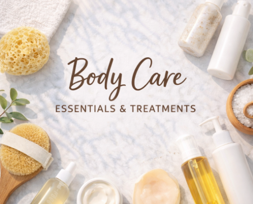 Body Care Essentials & Treatments cover photo collage