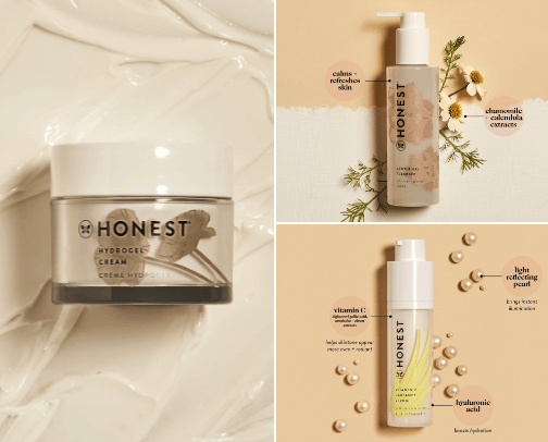 HONEST Skincare Products 💦 cover photo collage