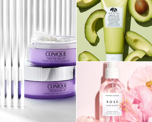 skincare products for the face cover photo collage