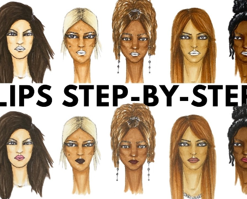 My Top 5 Copic Sketch Markers for Rendering Lips for my PaperDolls and Fashion Illustrations | Tutorial cover photo collage