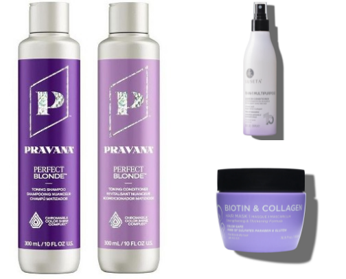 What I Use on My Highlighted, Wavy-Straight Blonde Hair cover photo collage