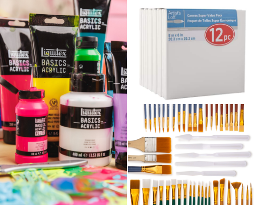 Must- have painting supplies cover photo collage