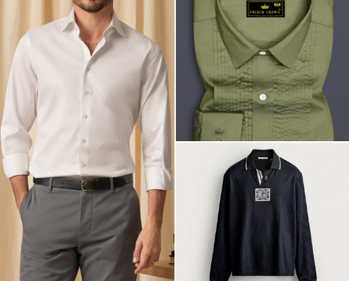 Casual corporate fashion! Casual corporate life! Not so formal top office attire and every day outfit for men! cover photo collage