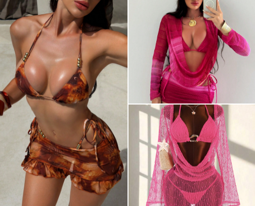 Tropical It Girl swim suits 🌺 cover photo collage