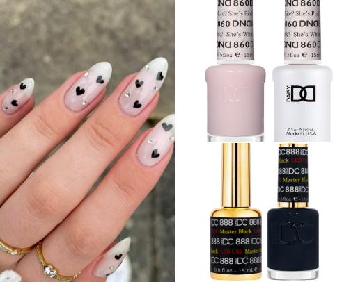 🖤💎 pinterest heart nails cover photo collage