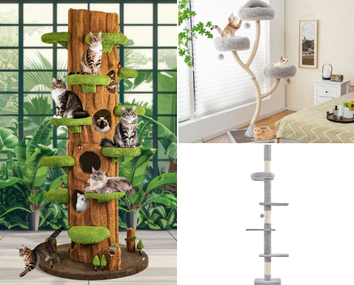 Space Saving Cat Trees and Towers for Apartments cover photo collage