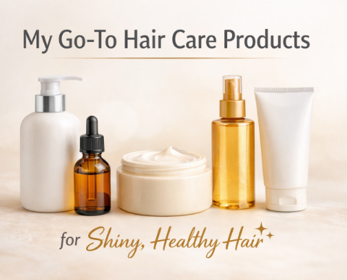 My Go-To Hair Care Products for Shiny, Healthy Hair cover photo collage