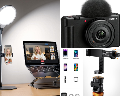 Content creator essentials to get started on your content creation journey! UGC, vlogs, etc. cover photo collage
