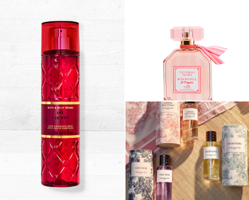 Perfumes for men and women cover photo collage