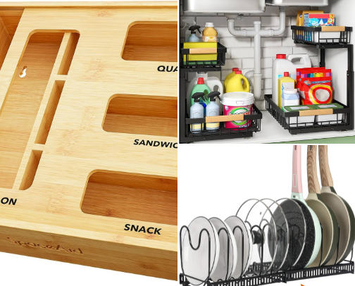 Everything you need for an organized kitchen!👩🏻‍🍳🥕🫙 cover photo collage