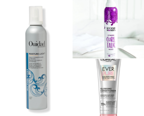 Curly hair products cover photo collage