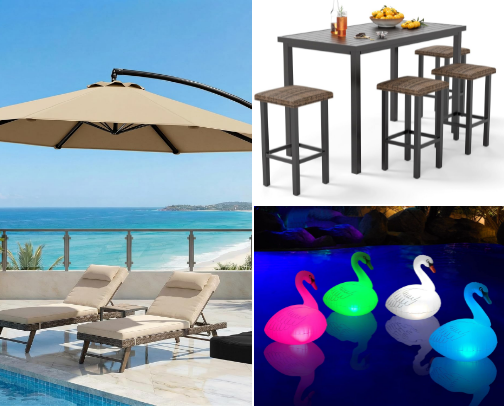 Poolside & Backyard Essentials for Summer Entertaining, Outdoor Hosting & Patio Living cover photo collage