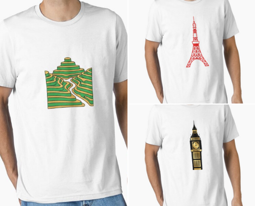 Minimalist World Famouse Places cover photo collage