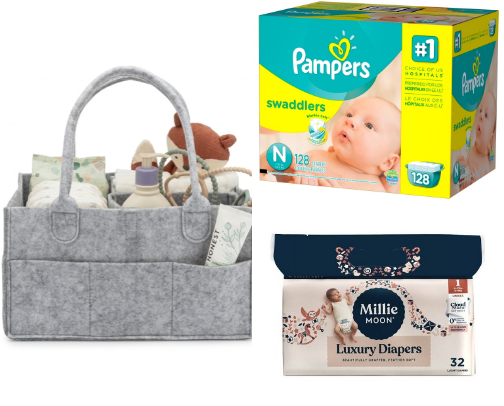What’s In My Diaper Caddy (Newborn Essentials) cover photo collage
