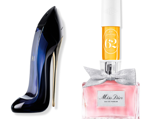Favorite perfumes and skin fragrance cover photo collage