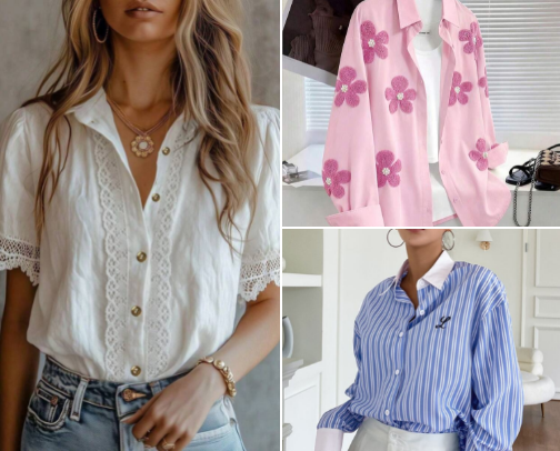 From Casual to Chic: Women's Shirt Collection cover photo collage