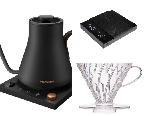Pour over coffee essentials! On a budget! cover photo collage