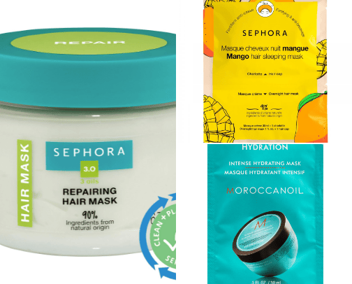 Hair products (masks) cover photo collage