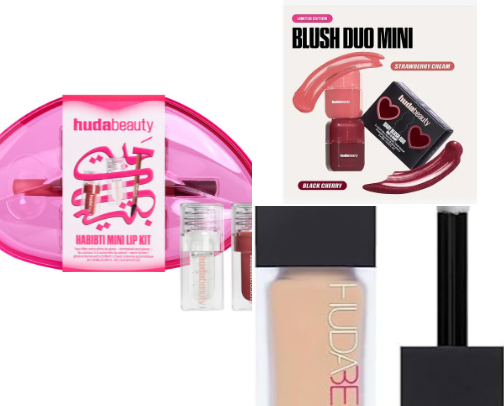 Make up- foundation, blush, lips, etc cover photo collage