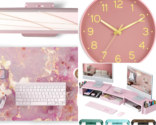 My Pink & Gold office cover photo collage