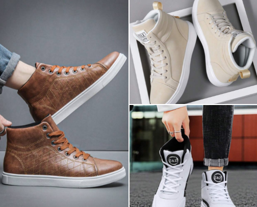 Men's High-Top Sneakers cover photo collage