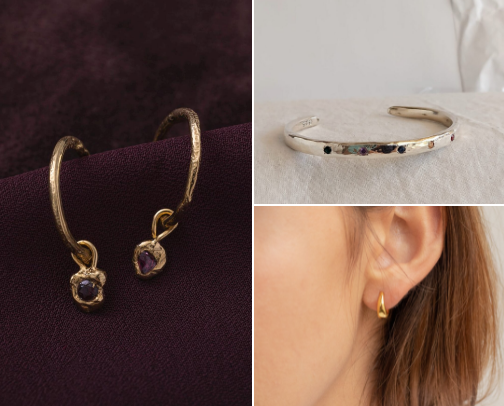 mixed metal minimalist jewelry cover photo collage