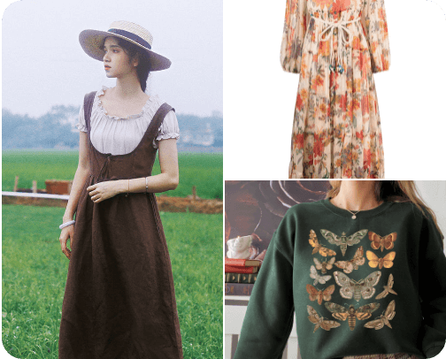 cottage core outfits cover photo collage