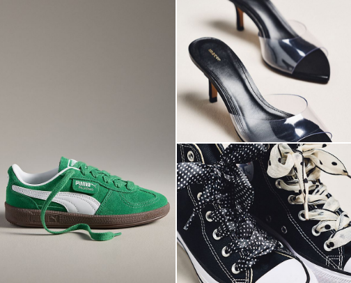 Different kinds of shoes cover photo collage