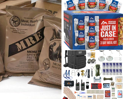 Survival food cover photo collage