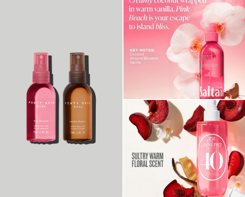 Body sprays cover photo collage