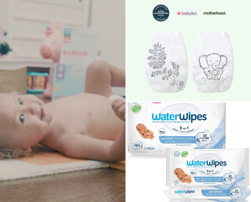 First time mom & low tox baby registry cover photo collage