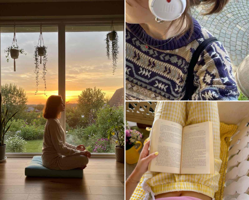 Things I do to clear my mind 🪔✨ cover photo collage