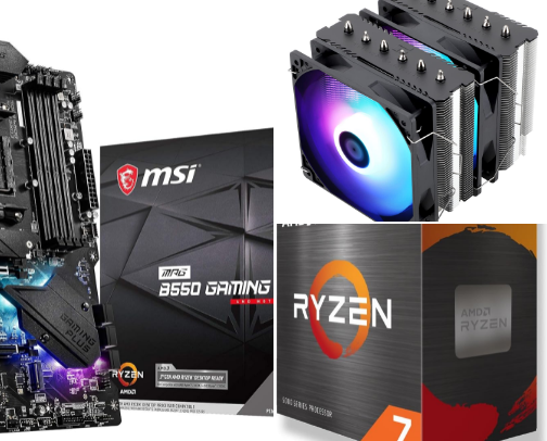 My components for a gaming computer cover photo collage