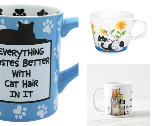 Cats on Coffee Mugs cover photo collage